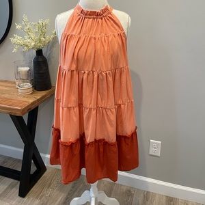 High Neck Color Block Dress